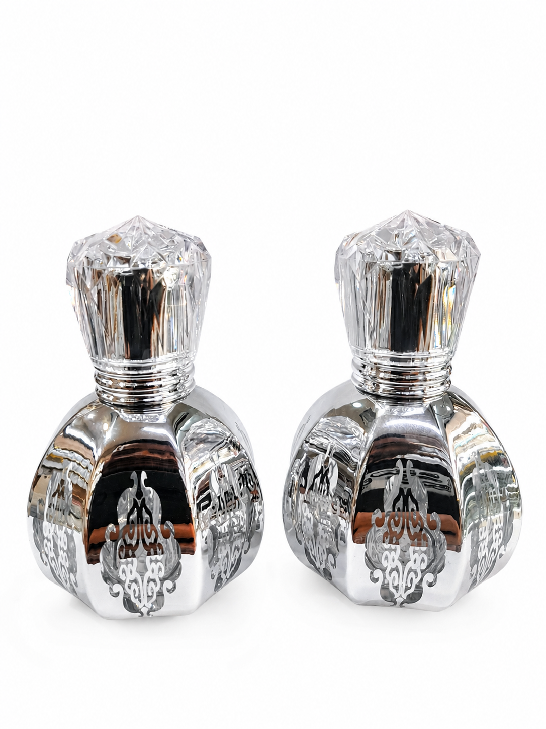 شیشه عطر پیچی ۳۰ میل الماس نقره ای کد g08