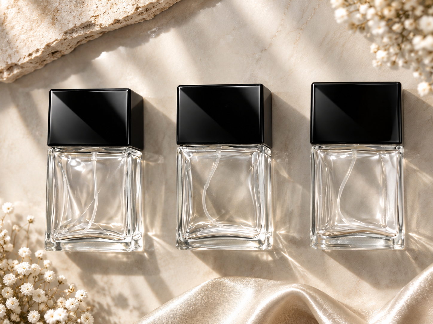 شیشه عطر 35 میل پیچی مربعی کد 527